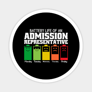 Battery Life Of An Admission Representative Magnet